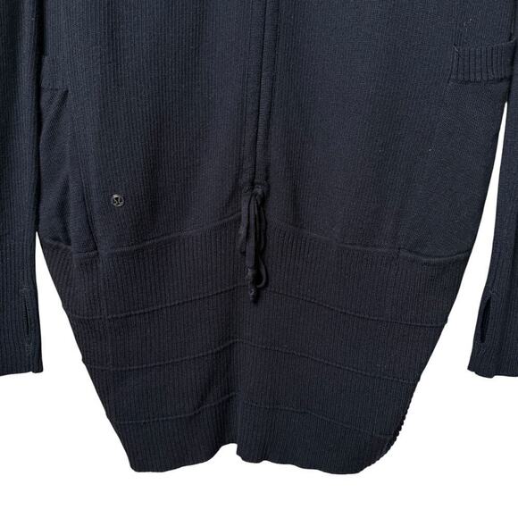 Lululemon Transformation Wrap Cardigan in Black Cashmere Blend, Size 2 - Picture 15 of 16